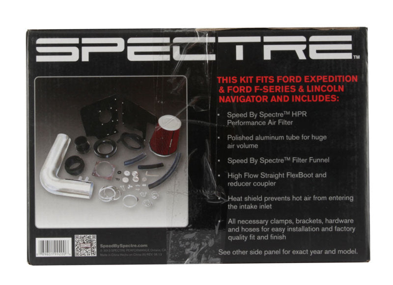 Spectre 97-03 Ford Expedition V8-4.6/5.4L F/I Air Intake Kit - Polished w/Red Filter