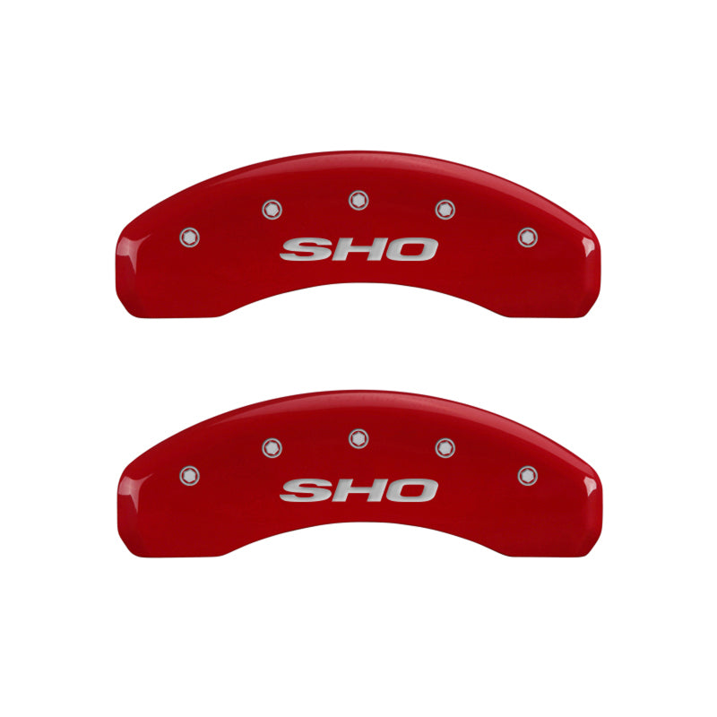 MGP 4 Caliper Covers Engraved Front & Rear SHO Red finish silver ch