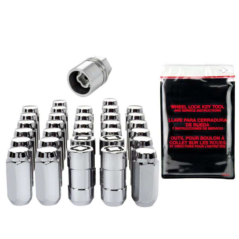 McGard 8 Lug Hex Install Kit w/Locks (Cone Seat Nut) M14X1.5 / 13/16 Hex / 1.945in. L - Chrome