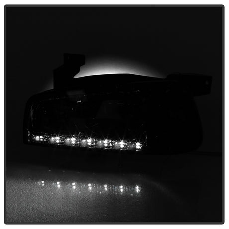 xTune Dodge Charger 06-10 1Pc LED Crystal Headlights Chrome HD-ON-DCH05-1PC-LED-C