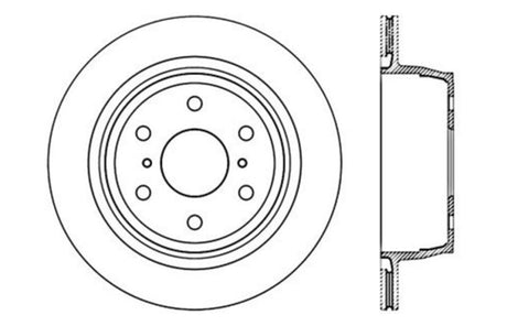 StopTech 07-10 GMC Sierra (w/ Rear Drum) / 07-09 GMC Yukon Rear Left Slotted & Drilled Rotor