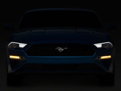 Raxiom 18-23 Ford Mustang GT EcoBoost LED Projector Headlights- Blk Housing (Clear Lens)