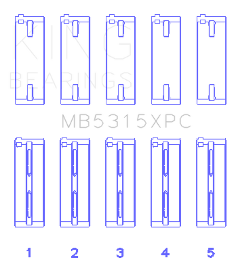 King Engine Bearings Mitsubishi 4G63/4G64 Coated Performance Main Bearing Set - Size STD