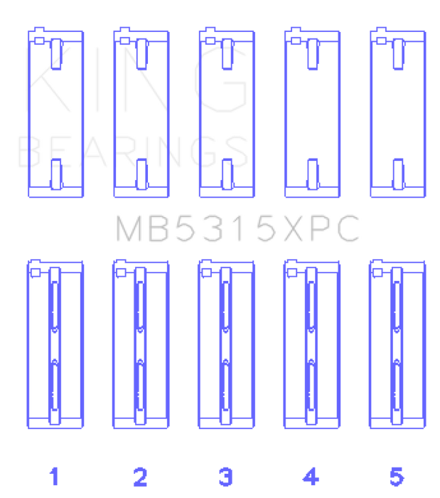 King Mitsubishi 4G63/4G64 (Size STD) Coated Performance Main Bearing Set