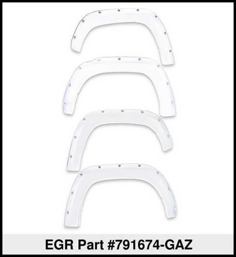 EGR 14+ Chev Silverado 5ft Bed Bolt-On Look Color Match Fender Flares - Set - Summit White