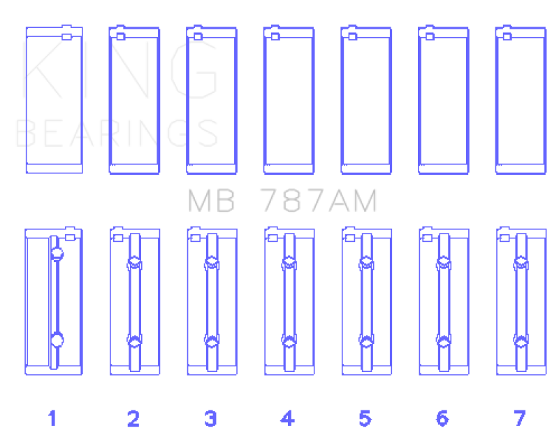 King Engine Bearings Toyota 5ME/5MGE/7MGE/7MGTE (Size +0.5) Main Bearing Set
