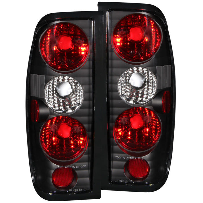 ANZO 1998-2004 Nissan Frontier Taillights Black