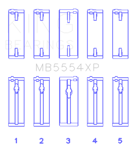King Engine Bearings Toyota 3SGTE (Size 0.25mm) Performance Main Bearing Set