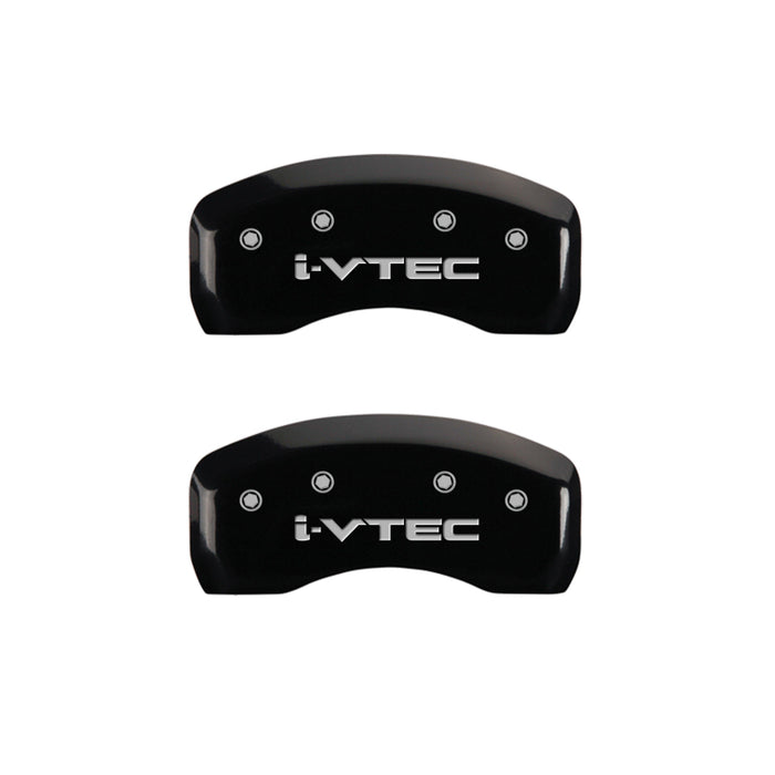 MGP 4 Caliper Covers Engraved Front & Rear i-Vtec Black finish silver ch