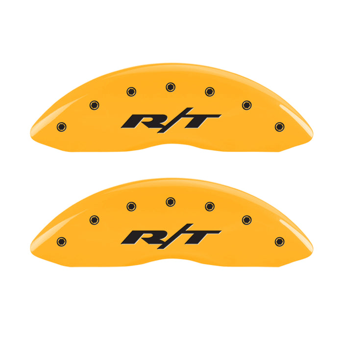 MGP 4 Caliper Covers Engraved Front & Rear RT Yellow finish black ch