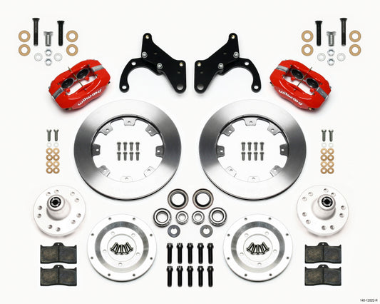 Wilwood Forged Dynalite Front Kit 12.19in Red 65-68 Chevy Impala -Drum Spindle