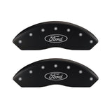 MGP 4 Caliper Covers Engraved Front Shelby Engraved Rear Tiffany Snake Black finish silver ch