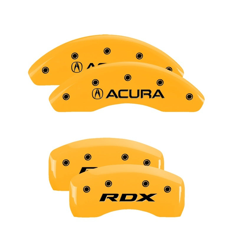 MGP 4 Caliper Covers Engraved Front Acura Rear TLX Yellow Finish Black Char 2019 Acura RDX