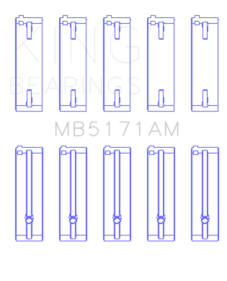King Engine Bearings Mazda FS-DE L4/FP L4/FS L4  DOHC 16 Valve  (Size +0.5) Main Bearing Set
