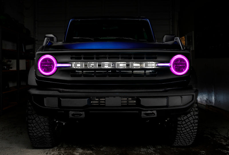 Oracle 21-22 Ford Bronco Headlight Halo Kit w/DRL Bar - Base Headlights -w/2.0 Cntrl
