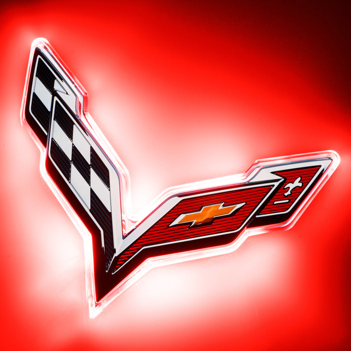 Oracle Corvette C7 Rear Illuminated Emblem - Red SEE WARRANTY