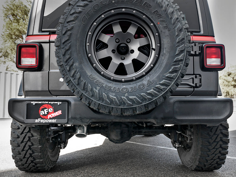 aFe MACH Force-Xp 2.5in 409SS Axle-Back Hi-Tuck Exh Sys w/ Pol Tip 18-20 Jeep Wrangler (JL) V6 3.6L