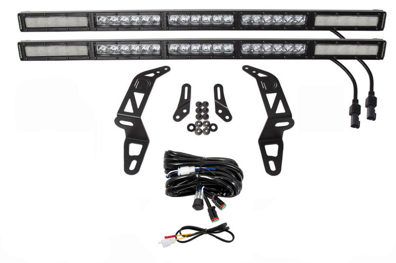 Diode Dynamics 18-21 Jeep JL Wrangler/Gladiator SS30 Bumper Bracket Kit - White Combo Dual