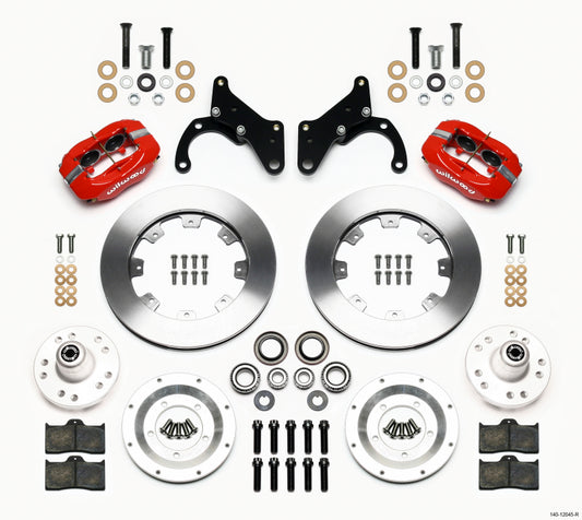 Wilwood Forged Dynalite Front Kit 12.19in Red 69-70 Impala Drum/Disc 69-82 Vette