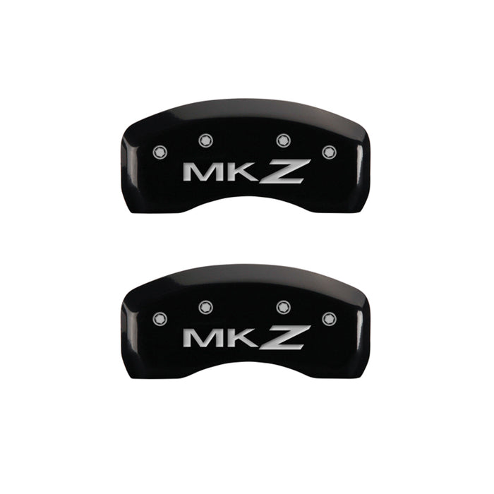 MGP 4 Caliper Covers Engraved Front Lincoln Engraved Rear MKZ Black finish silver ch