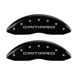 MGP 4 Caliper Covers Engraved Front Gen 4/Camaro Engraved Rear Gen 4/SS Black finish silver ch