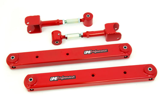 UMI Performance 64-67 GM A-Body Rear Control Arm Kit Fully Boxed Lowers Adjustable Uppers