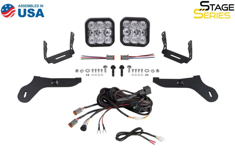 Diode Dynamics 17-20 Ford Raptor SS5 Bumper LED Pod Light Kit - Pro White Combo