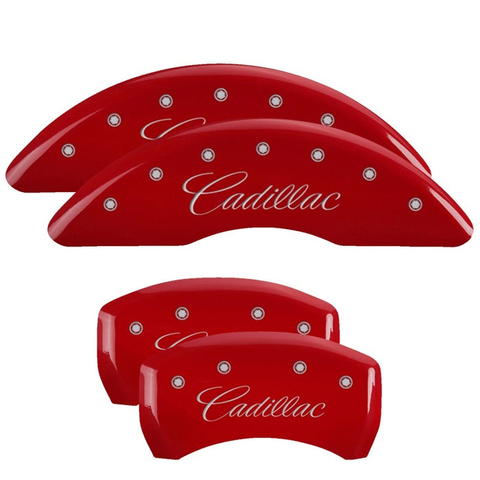 MGP 4 Caliper Covers Engraved Front & Rear GMC Red finish silver ch