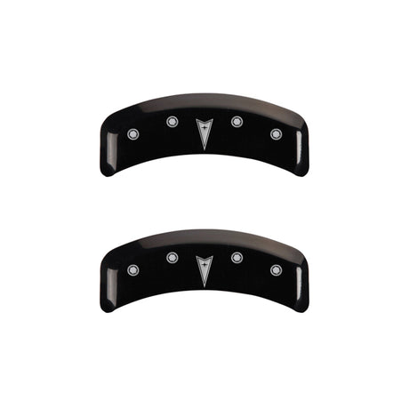 MGP 4 Caliper Covers Engraved Front Pontiac Engraved Rear Arrow Black finish silver ch
