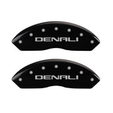 MGP 4 Caliper Covers Engraved Front & Rear Denali Black Finish Silver Char 2019 GMC Arcadia