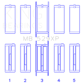 King Engine Bearings Performance Ford 302 (Size STD) Main Race Bearing Set