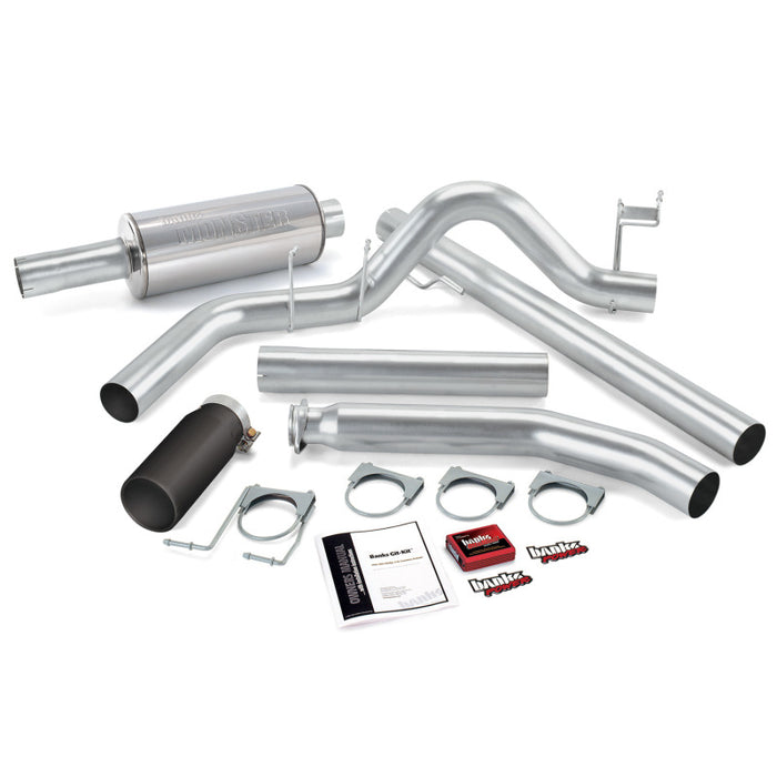 Banks Power 98-00 Dodge 5.9L Ext Cab Git-Kit - SS Single Exhaust w/ Black Tip