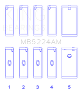 King Engine Bearings General Motors 400CI 6.6L V8 OHV Crankshaft Main Bearing Set (Set of 5)