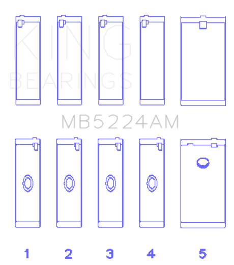 King Engine Bearings General Motors 400CI 6.6L V8 OHV Crankshaft Main Bearing Set (Set of 5)