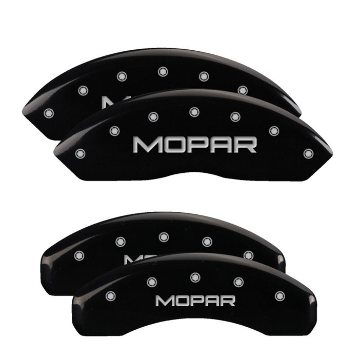 MGP 4 Caliper Covers Engraved Front & Rear Mopar Black Finish Silver Char 2019 Jeep Wrangler