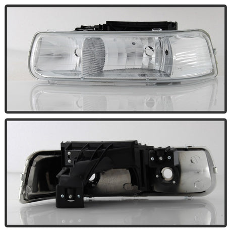 xTune Chevy Tahoe 00-06 Amber Crystal Headlights Chrome HD-JH-CSIL99-C