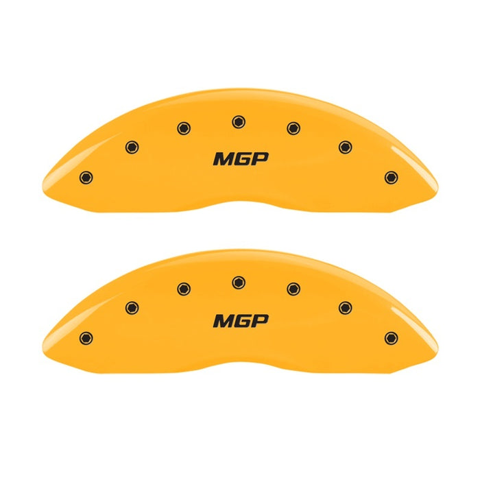 MGP 2 Caliper Covers Engraved Front MGP Yellow Finish Black Char 1998 Ford E-150 Econoline