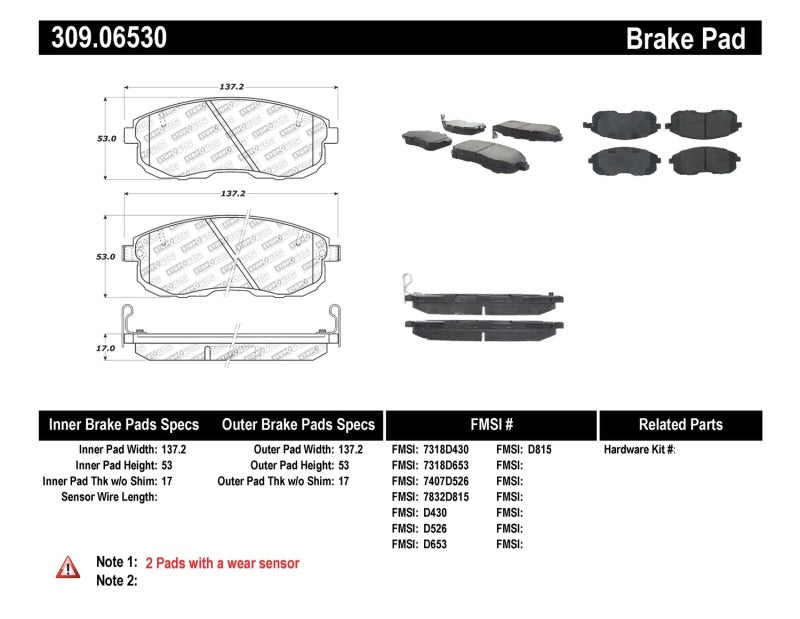 StopTech Performance 02-05 350z / 03-04 G35 / 03-05 G35X Front Brake Pads