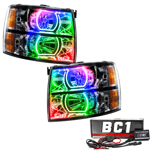 Oracle 07-13 Chevrolet Silverado SMD HL - Black - Square - ColorSHIFT w/ BC1 Controller SEE WARRANTY