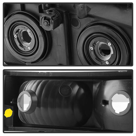 xTune Chevy Silverado 2500HD 03-06 Crystal Headlights w/ Bumper Lights HD-JH-CSIL03-AM-BSM-SET