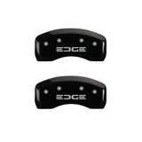 MGP 4 Caliper Covers Engraved Front & Rear Edge Black finish silver ch