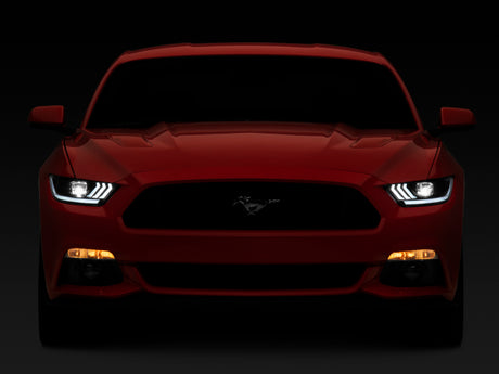 Raxiom 15-17 Ford Mustang GT350 GT500 LED Projector Headlights- Blk Housing (Clear Lens)