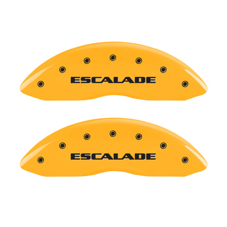 MGP 4 Caliper Covers Engraved Fr Escalade Rear EXT Yellow Finish Blk Char 2003 Cadillac Escalade ESV
