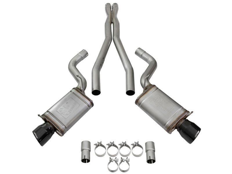 aFe Mach Force-Xp 3in CB Stainless Steel Dual Exhaust System w/ Black Tips 09-15 Cadillac CTS-V