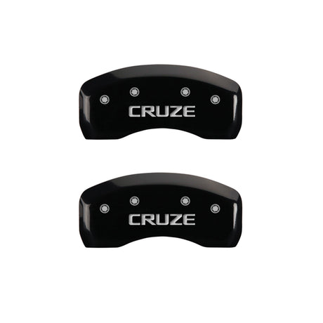MGP 4 Caliper Covers Engraved Front & Rear Cruze Black Finish Silver Char 2017 Chevrolet Cruze