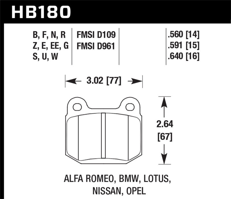 Hawk 1979/1983 BMW 320i DTC-70 Race Front Brake Pads