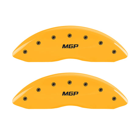 MGP 4 Caliper Covers Engraved Front & Rear Bowtie Black finish silver ch