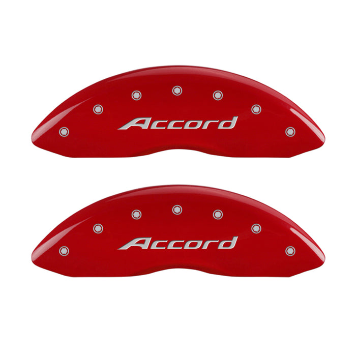 MGP 4 Caliper Covers Engraved Front Accord Engraved Rear Accord Red finish silver ch