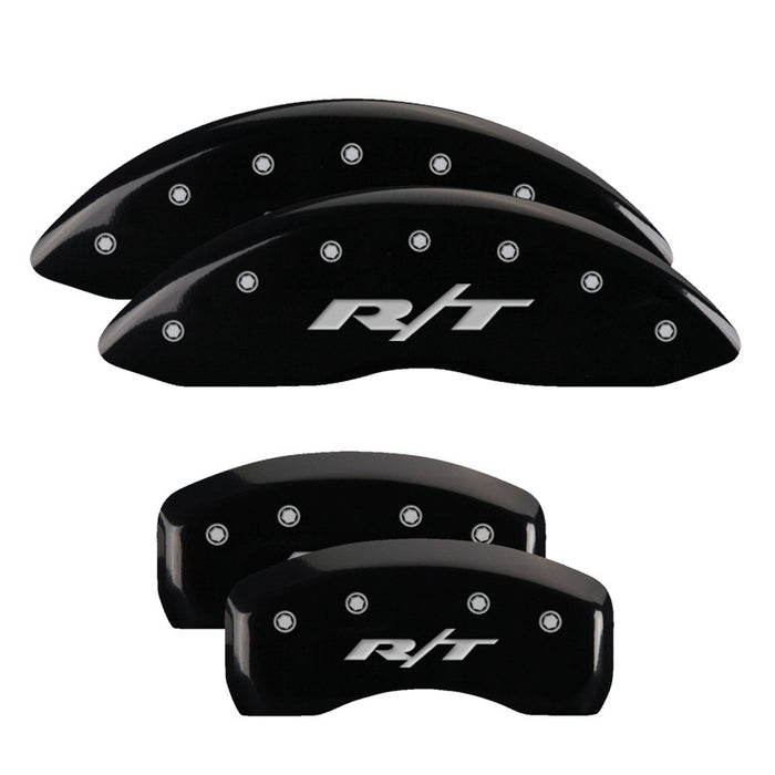 MGP 4 Caliper Covers Engraved Front & Rear RT Black finish silver ch