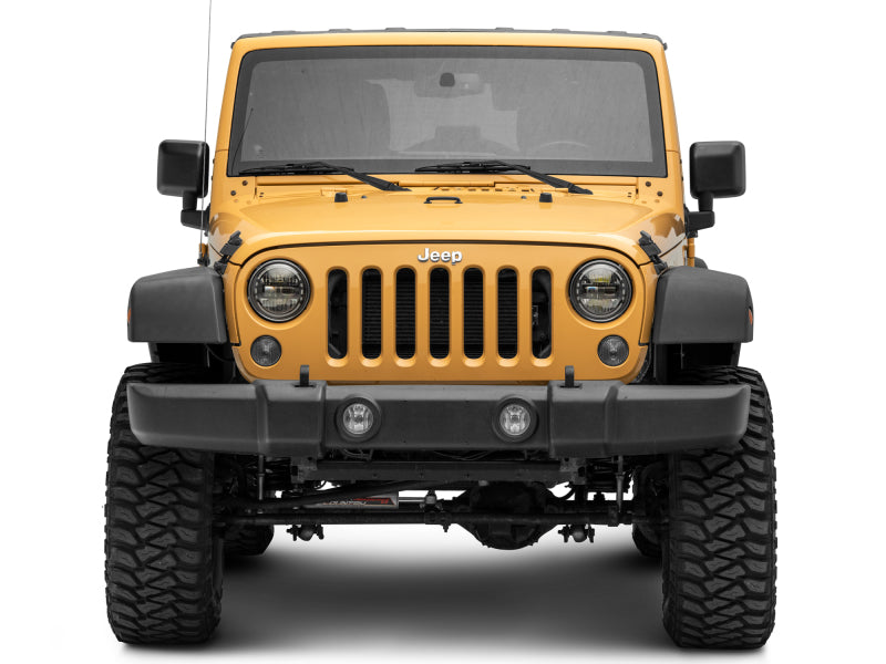 Raxiom 97-18 Jeep Wrangler TJ/JK Axial 7-Inch LED Headlights w/ DRL- Black Housing (Clear Lens)